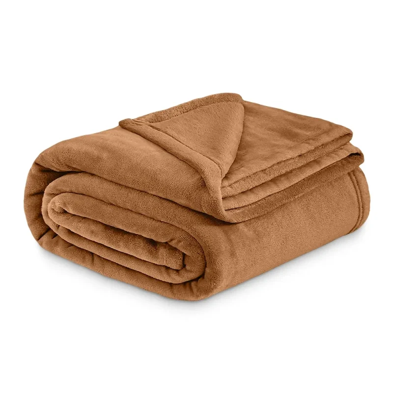 Polar Fleece Blanket Tan Double