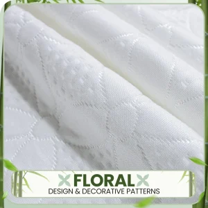 Premium Bamboo Fabric Mattress Protector - Floral Design2