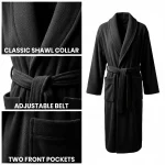 Imperial Shawl Collar Bathrobe Black Large2