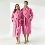 Flannel Fleece Bathrobe Pink