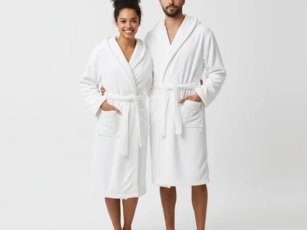 Everest Bathrobe Hooded White Large