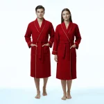 Waffle Kashmir Bathrobe Burgundy Large