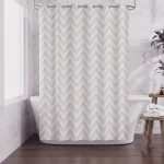 Hookless Shower Curtain Petals White Waves