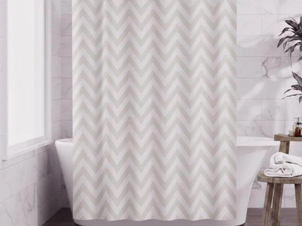 Hookless Shower Curtain Petals White Waves