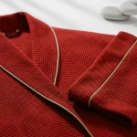 Waffle Kashmir Bathrobe Burgundy Large4