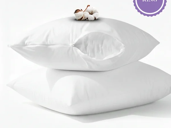 Cotton Pillow Protector Full Zipper Encasement King