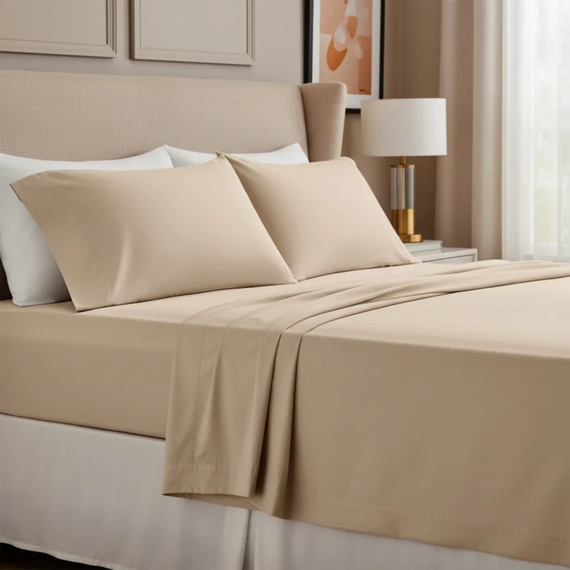 T-200 Premium Bone Color Bed Sheets Fitted XL2