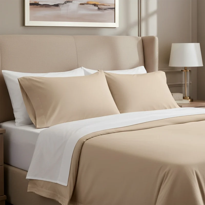 Premium Bone Color Bed Sheets Flat2