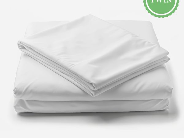 Premium Microfiber White Bed Sheets Flat Twin