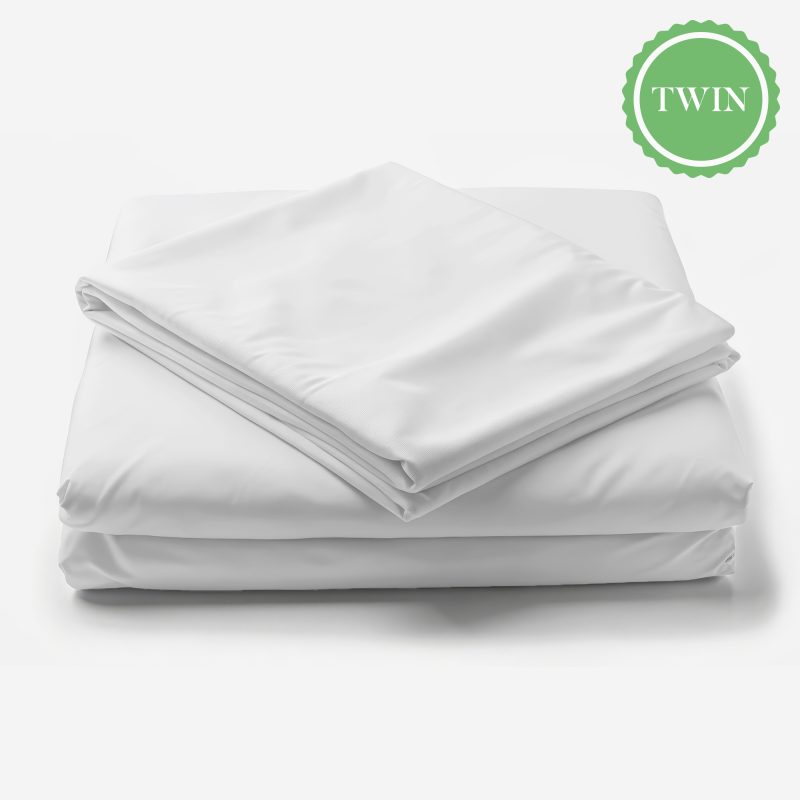 Premium Microfiber White Bed Sheets Flat Twin