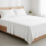 Premium Microfiber White Bed Sheets Queen Flat2